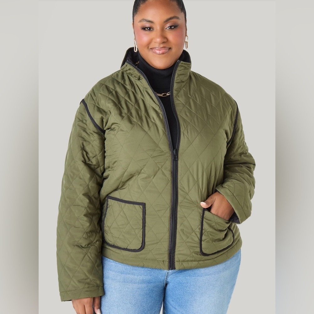 Ashley Stewart Reversible Quilted Barn Jacket 30/32